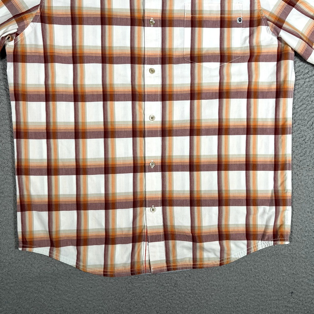 Marmot Shirt Mens Large Plaid Casual Preppy Button Up Pocket Outdoor Hiking Logo - Picture 3 of 11